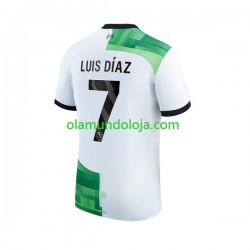Camisola Liverpool Luis Diaz 7 Homem Equipamento Segundo 2023-2024 Manga Curta